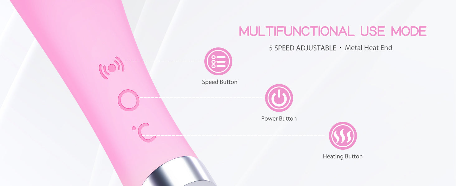 PRITECH Facial Cleansing Brush, Rechargeable Silicone Face Scrubber with Heat Massage End, Vibrating Exfoliator Scrubber for Deep Cleaning, Waterproof Face Brush for Women and Men (Pink)