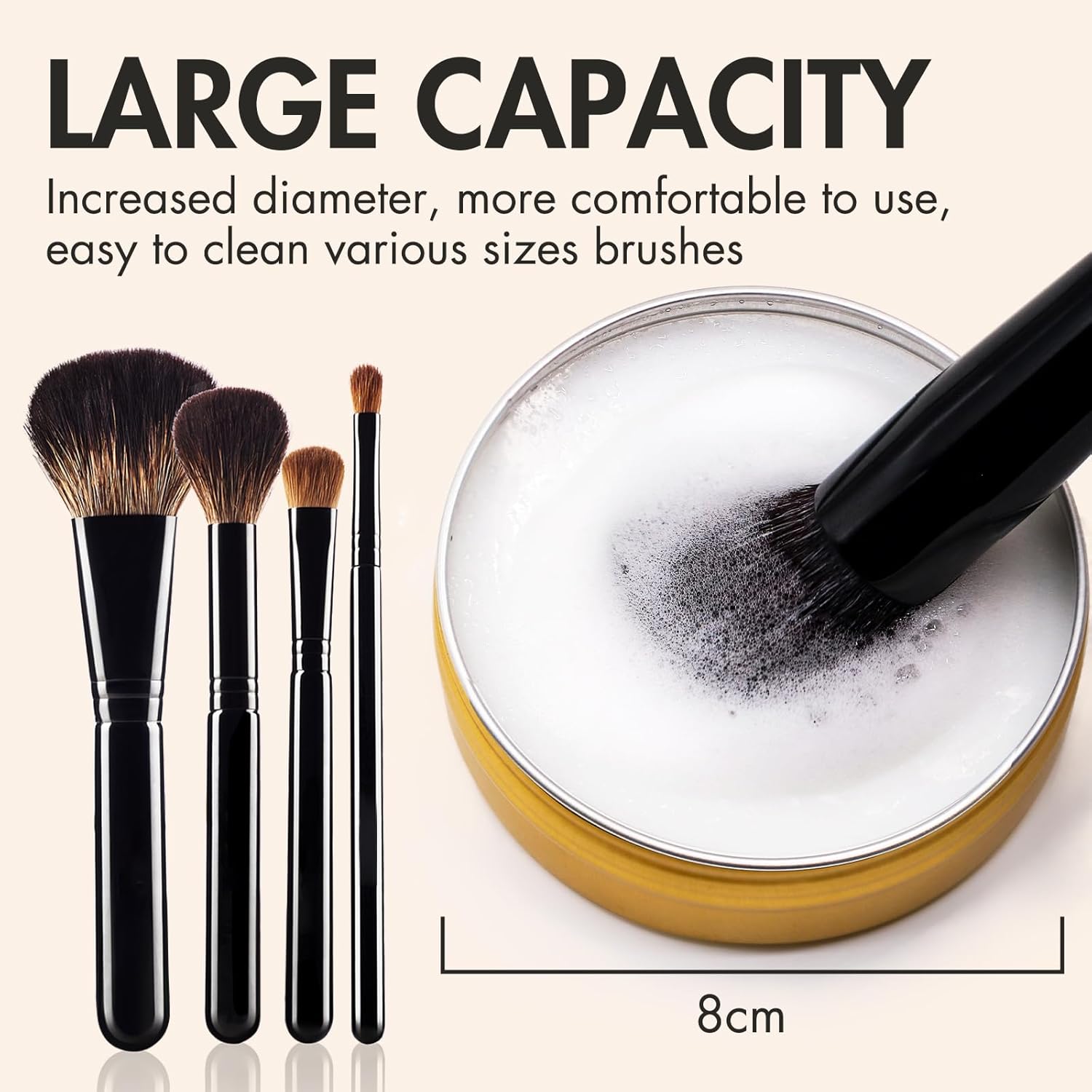 Makeup Brush Cleaner Solid Brush & Sponge Soap With Silicone Cleaning Pad, Vegan, Deep Cleaning, No Residue(100g/3.53oz)