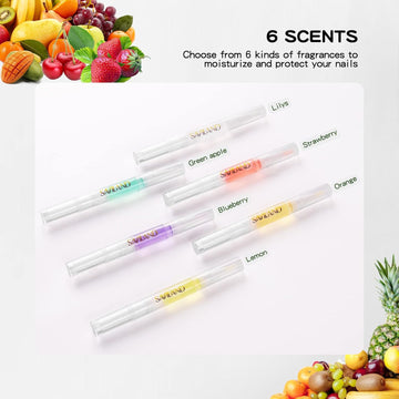 SAVILAND Natural Cuticle Oil Pen 6Pcs Vitamin E for Damaged Thin Nails | Revitalizing Cuticle Softener, Overnight Repair, Nail Strengthener, Plant-Based Jojoba & Olive Oil, Mess-Free Pen Applicator