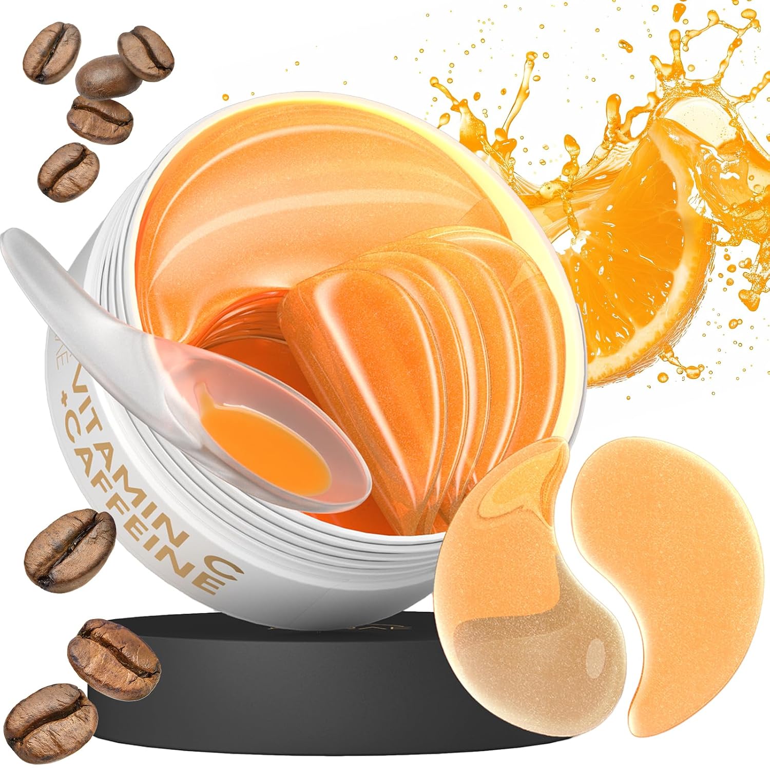 AURAE Vitamin C & Caffeine Under Eye Patches (30 Pairs), Under Eye Mask for Puffy Eyes, Appearance of Dark Circles, Smoothing & Hydration, Self Care & Skincare Gifts for Women, Patch Yeux