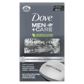 Dove Men+Care Charcoal Clay Beauty Bar Soap 3.75 oz 6-Bar (2 Pack)